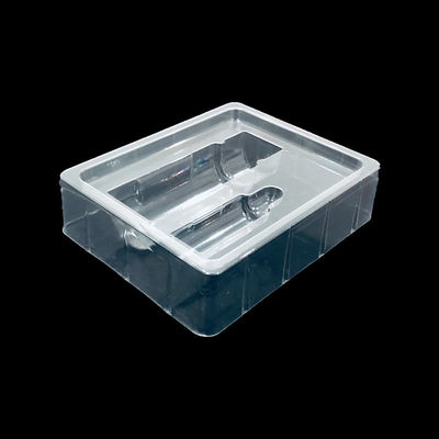 Produzierte klare PET-Blister-Verpackung Einfügesteig für Hautpflege-Kit in Kunststoffmaterial