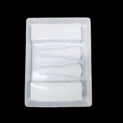 Hautpflege-Set Einfügelteller Weißes PS Kunststoffverpackung Blasen geformtes Tray für Kosmetika Set