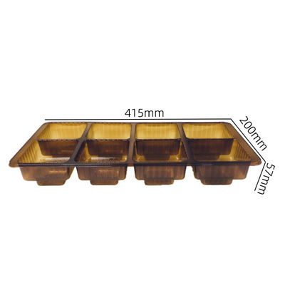Zusammengestellte 6 Abteilungen Bernsteinfarbe Blister Einfügungsplatte für Mooncake Plastikbox