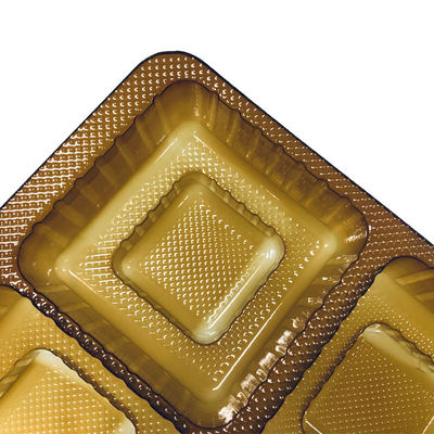 Zusammengestellte 6 Abteilungen Bernsteinfarbe Blister Einfügungsplatte für Mooncake Plastikbox