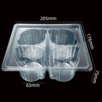 Lebensmittelstufe 4 Verpackung Kunststoffkisten für Einwegkuchen Muffins PET Kunststoff