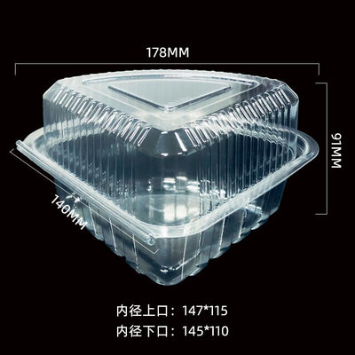 Maßgeschneiderte Viertelrunde Plastikbox für Käsekuchen Käseburger klare PET-Clamshell