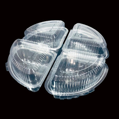 Maßgeschneiderte Viertelrunde Plastikbox für Käsekuchen Käseburger klare PET-Clamshell