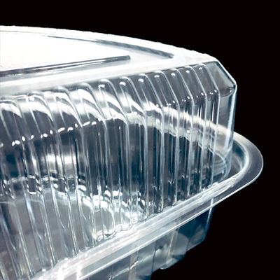 Maßgeschneiderte Viertelrunde Plastikbox für Käsekuchen Käseburger klare PET-Clamshell