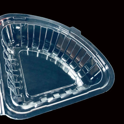 Maßgeschneiderte Viertelrunde Plastikbox für Käsekuchen Käseburger klare PET-Clamshell
