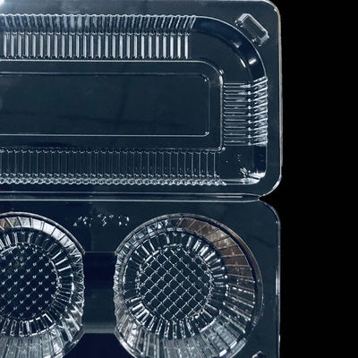 Matt Lamination Druck Zwei Abteilungen Clamshell Box zum Mitnehmen Plastikbox