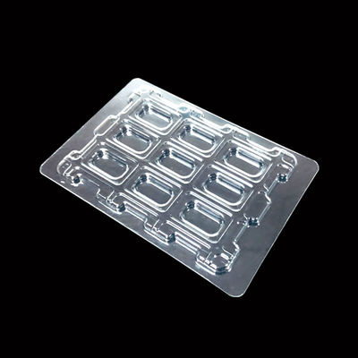 Durchsichtiges PET-Blister-Tray, das für die Verpackung elektronischer Komponenten stapelbar und individuell angepasst ist