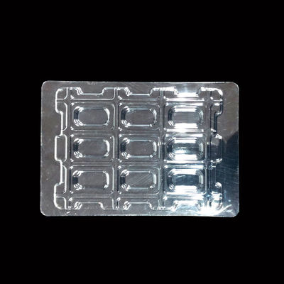 Durchsichtiges PET-Blister-Tray, das für die Verpackung elektronischer Komponenten stapelbar und individuell angepasst ist